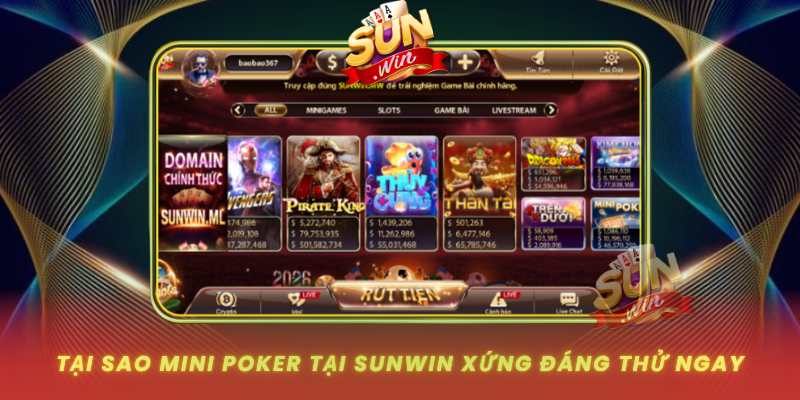 Tai Sao Mini Poker Tai Sunwin Xung Dang Thu Ngay
